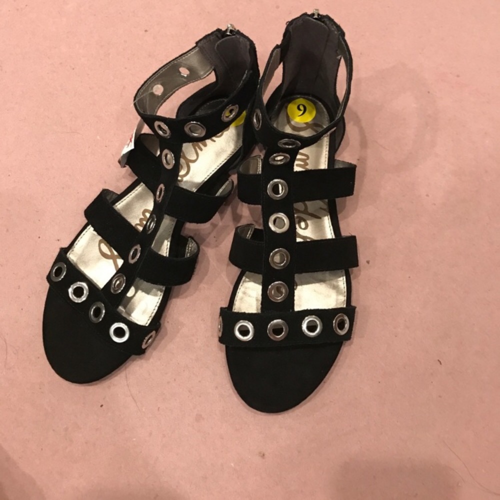 Sam Edelman sandals black with silver holes